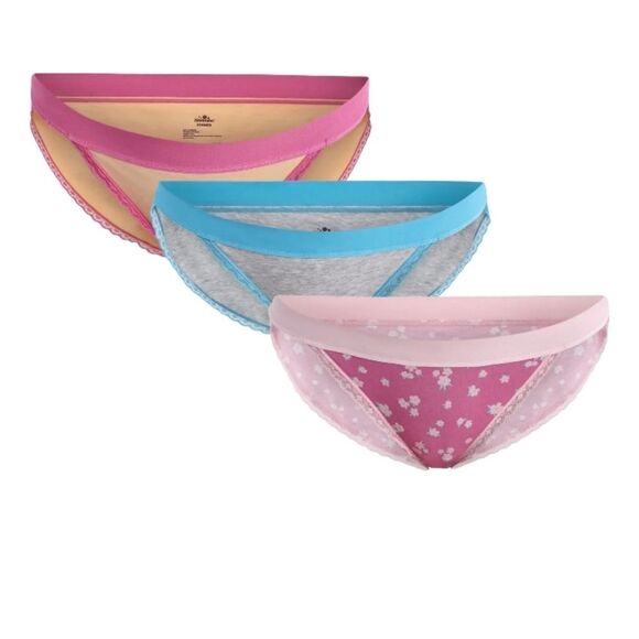 Way to Celebrate Women's Bikini Panties with Lace Trim, 3-Pack, Size XL - Picture 1 of 7